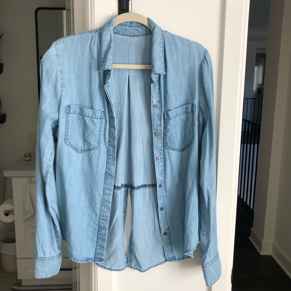 blue chambray.